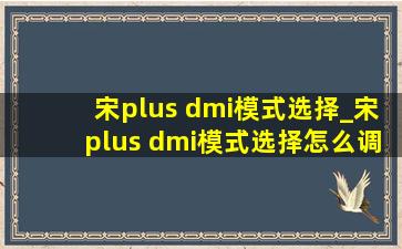 宋plus dmi模式选择_宋plus dmi模式选择怎么调